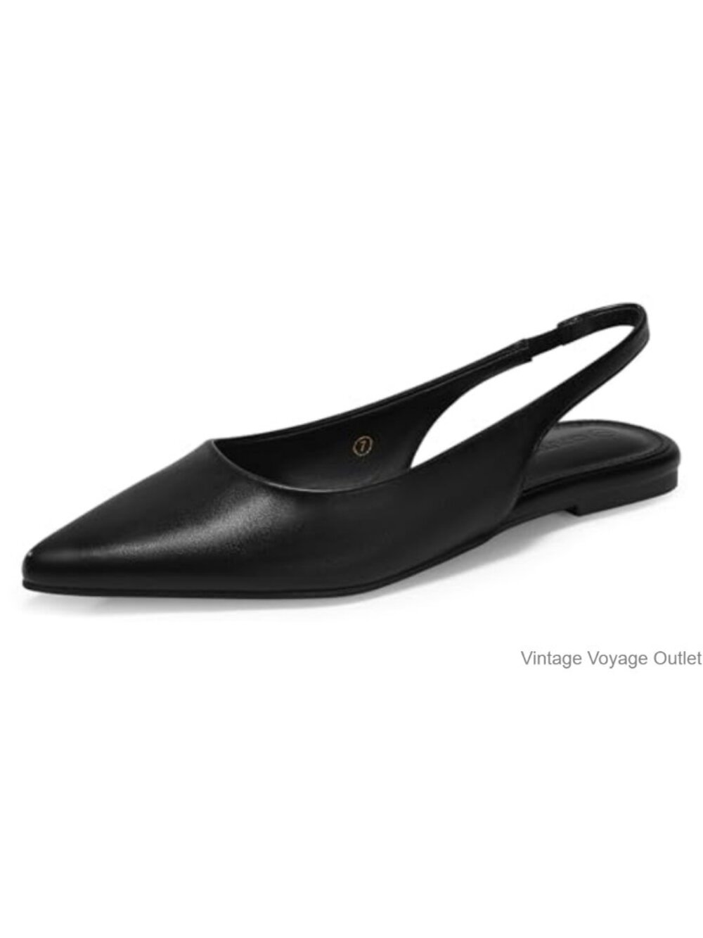 Women's Slingback Flats Pointed Toe Slip On Ballet Dress Shoes Faux Leather